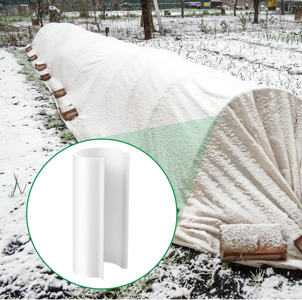 Jetec 128 Pieces PVC Pipe Clips Covers 2.4 Inches Long Greenhouse Clamps for Netting for Greenhouses Garden Shelters