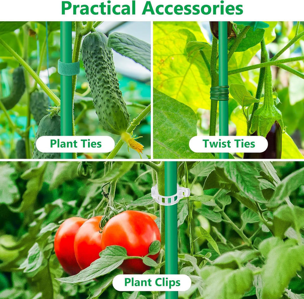 Lezmarket 80 Pack Garden Stakes(16" Each), Plant Support Stakes, DIY 4ft 5ft 6ft 7ft Sturdy Fiberglass Plant Sticks