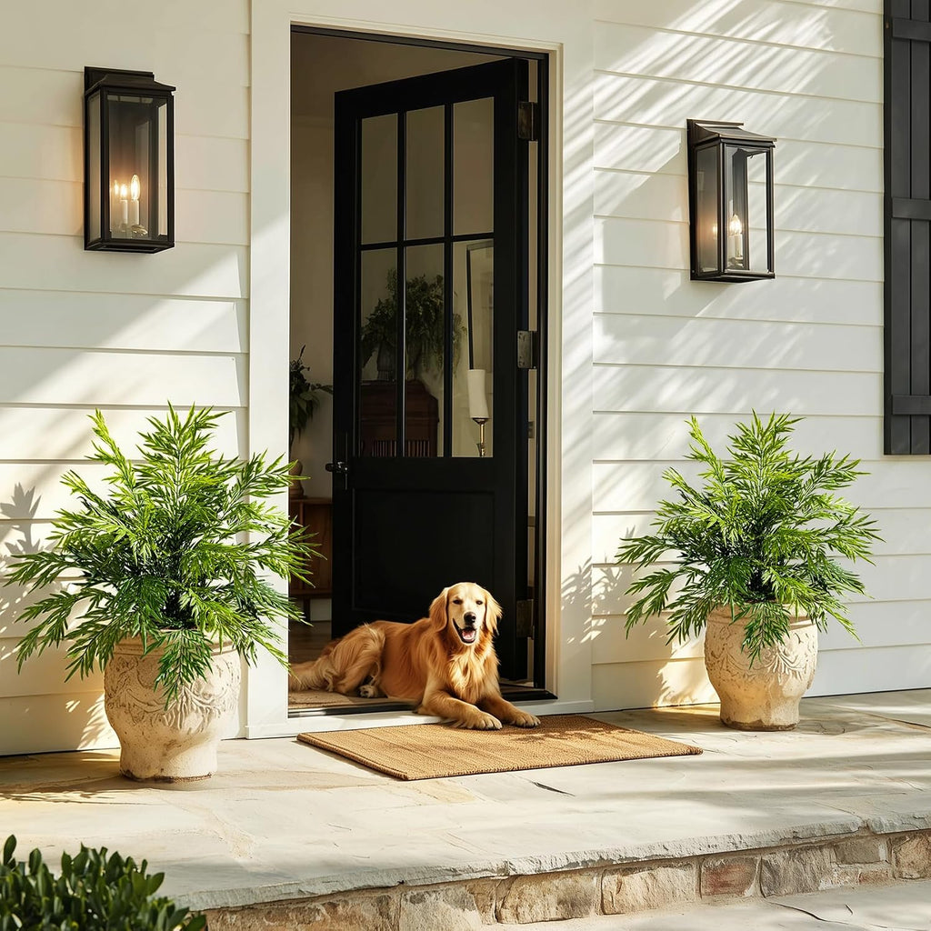 2 Pack Artificial Fern Plants in Pots Artificial Boston Ferns Potted Plants Faux Fern Bush Plant Shrubs Greenery for