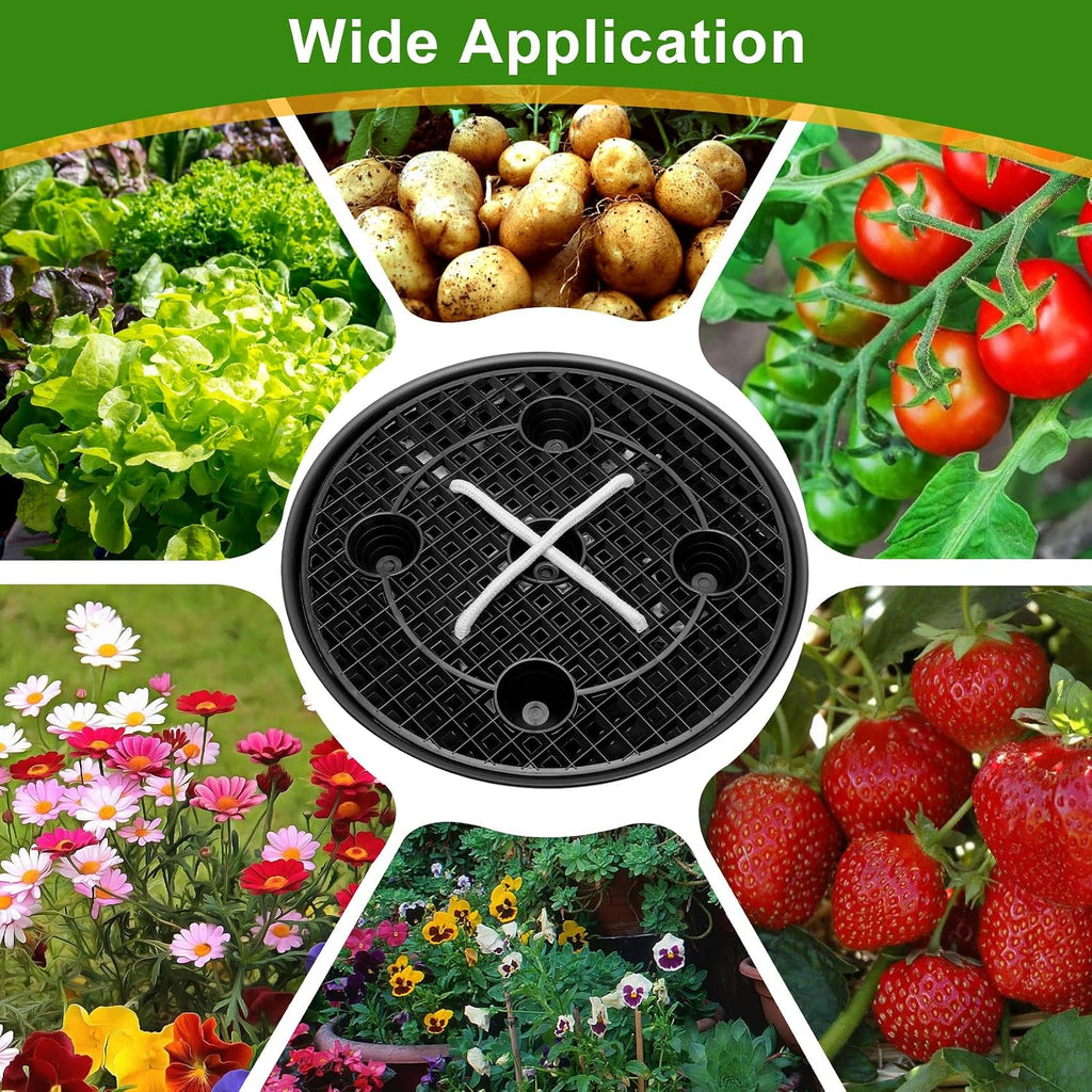 Self Watering Fabric Pot Base 14 inch, Auto Pots Fit for 5 Gallon Grow Bags | Auto Watering Plant Saucer for Fabric