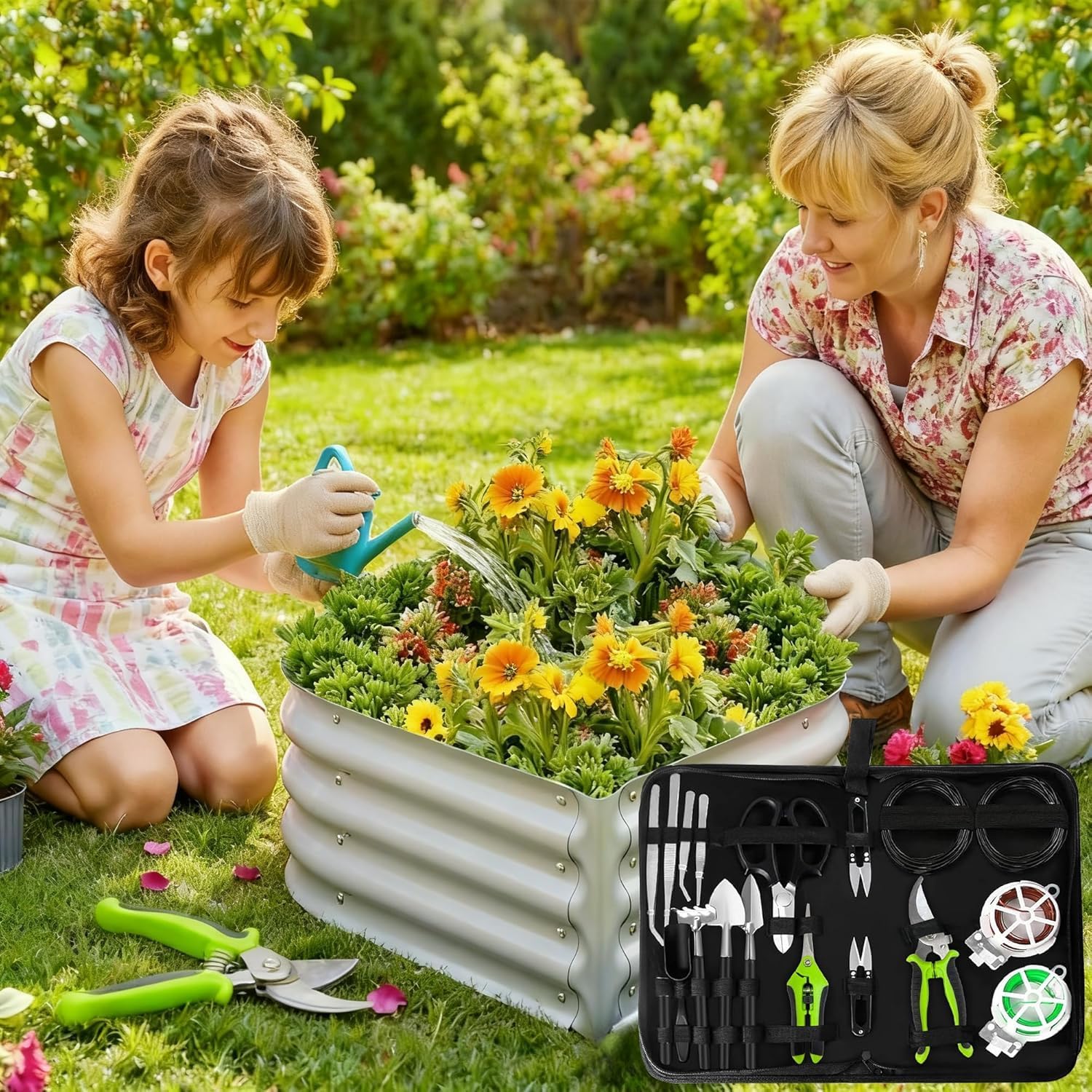 20-Piece Bonsai Tool Kit, Gardening Tools Set with Pruning Shears | Includes Bonsai Wire, Mini Rake, Trowel, Weeder
