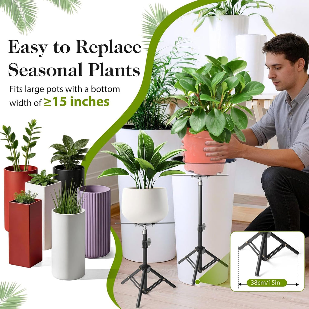 AZEAM Adjustable Plant Risers for Inside Pots, 2 PCS Planter Inserts Fillers 13"- 24" Raise for Large Flower Pots