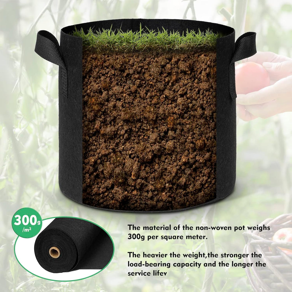 WEIFENG 3-Pack 40 Gallon Grow Bags, XL Heavy Duty Fabric Planter with Handles for Extra Large Trees, Big Shrubs
