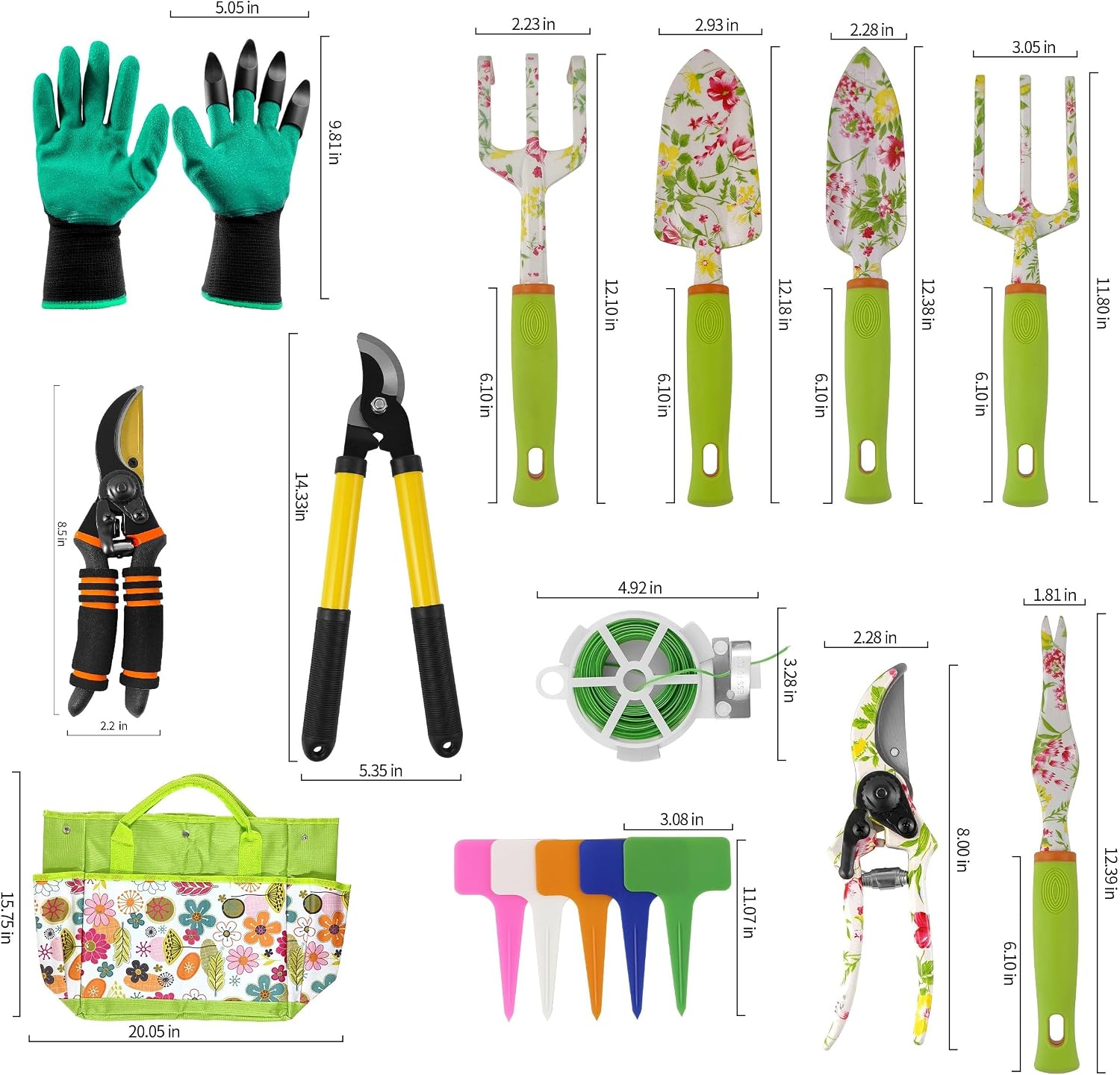 Gardening Tools – 42 Piece Premium Gardening Tool Set,Heavy Duty Hand Tools with Fashion Garden Tools Organizer