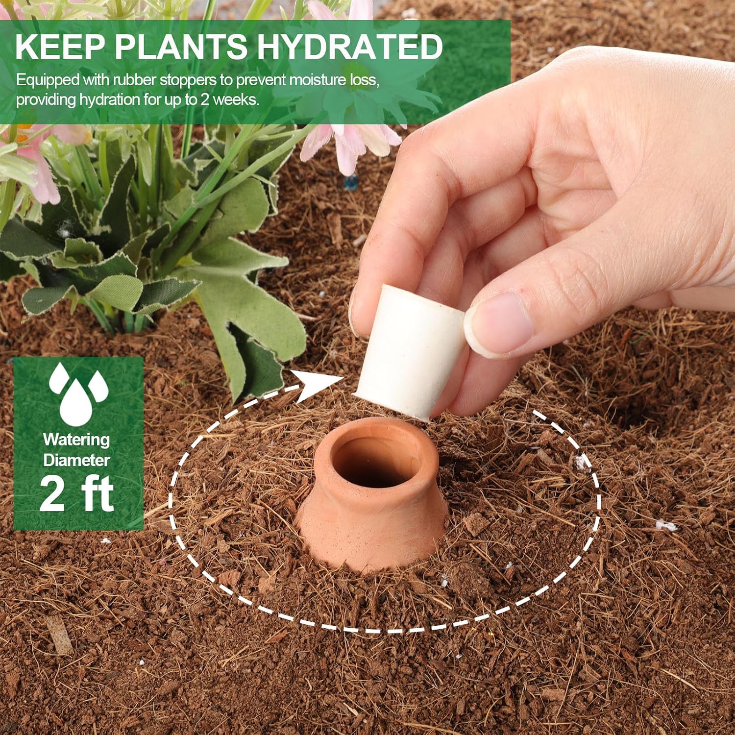 8 Pcs Ollas Terracotta Watering Pots Self Watering Planter Insert Terracotta Globes Clay for Indoor Outdoor Plants (12