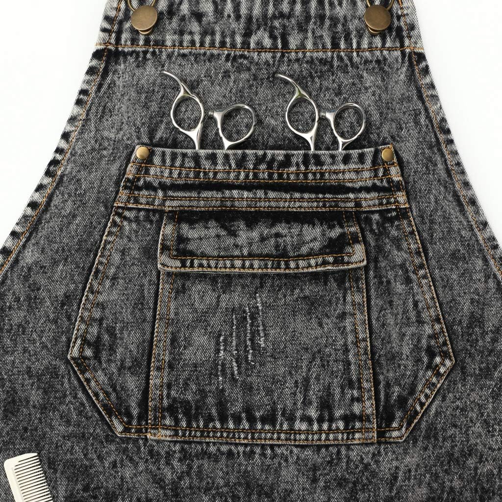 Jeanerlor - Denim Apron with Pockets for Hair Stylist Gardening Craftsmen Barista Women Hairdresser Jean Work Apron