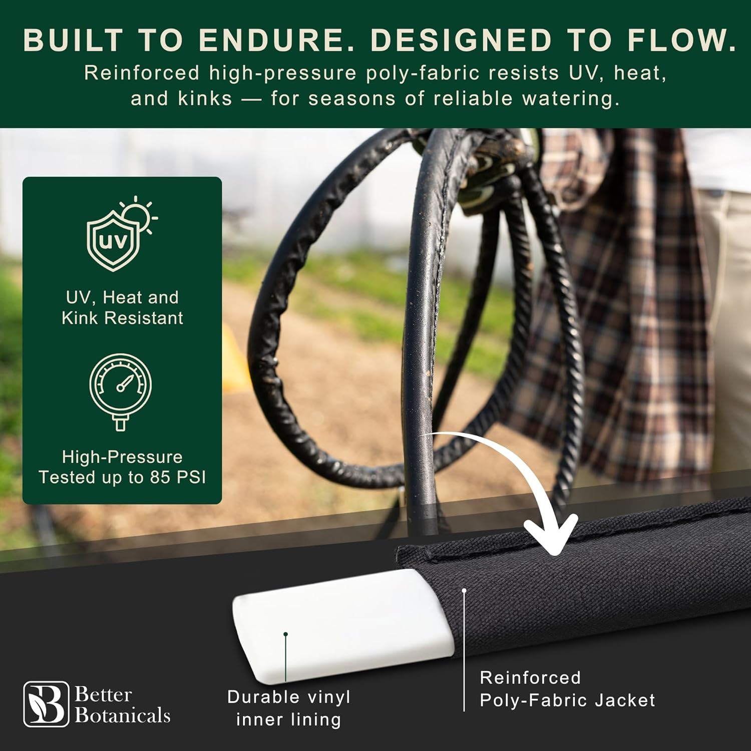100 FT Flat Soaker Hose (2 x 50 FT) – Drip Irrigation for Garden Beds, Raised Beds & Landscaping – Kink-Resistant, Even