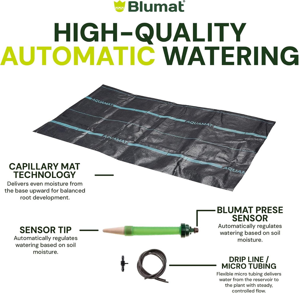 Grow Tent Irrigation Preset Blumat Kit for 2' x 4' Capillary Mat (Bucket not Included)