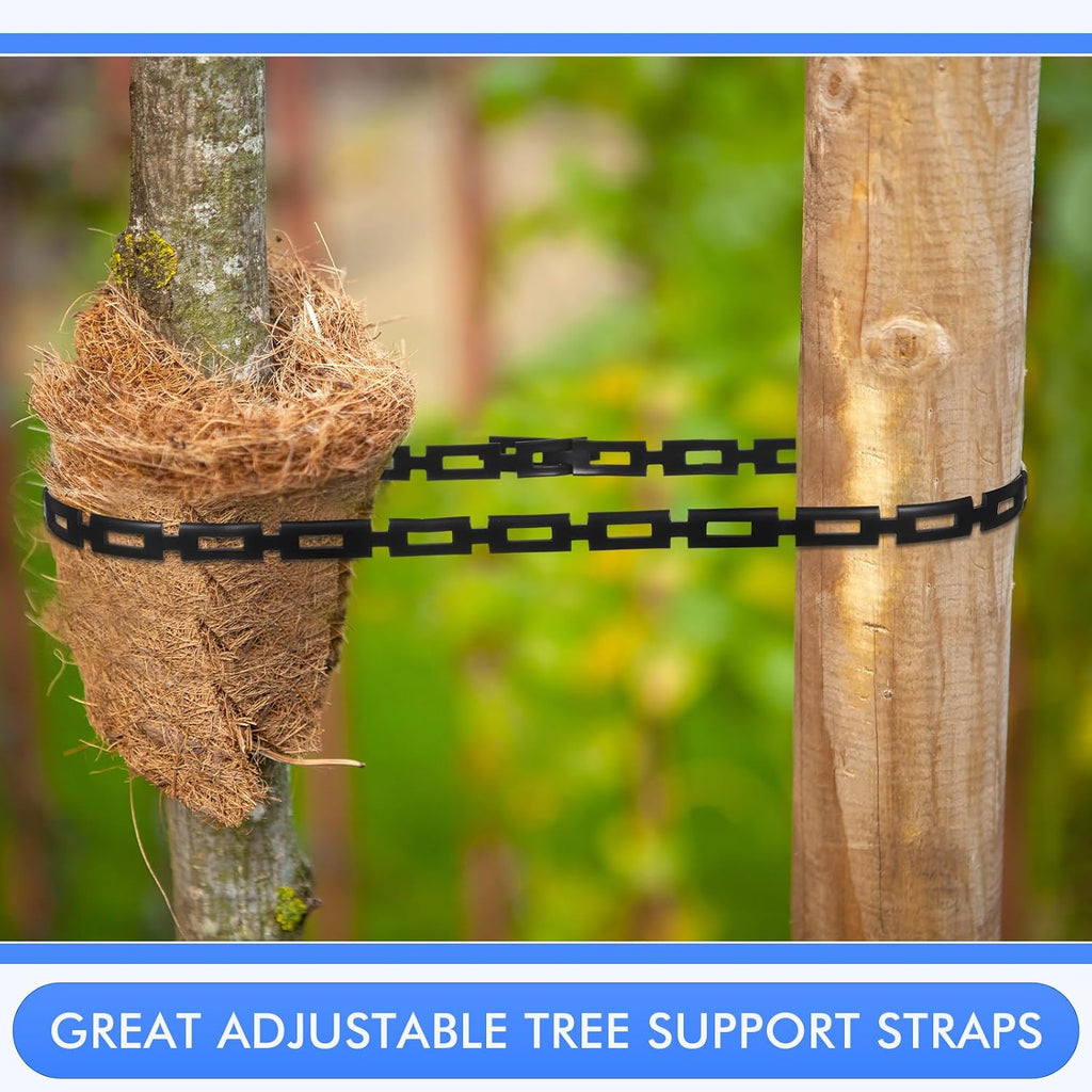 Wesiti 200 ft Plastic Chain Lock Tree Tie 1/2 Inch Wide Adjustable Tree Support Straps Plant String Swing Strap