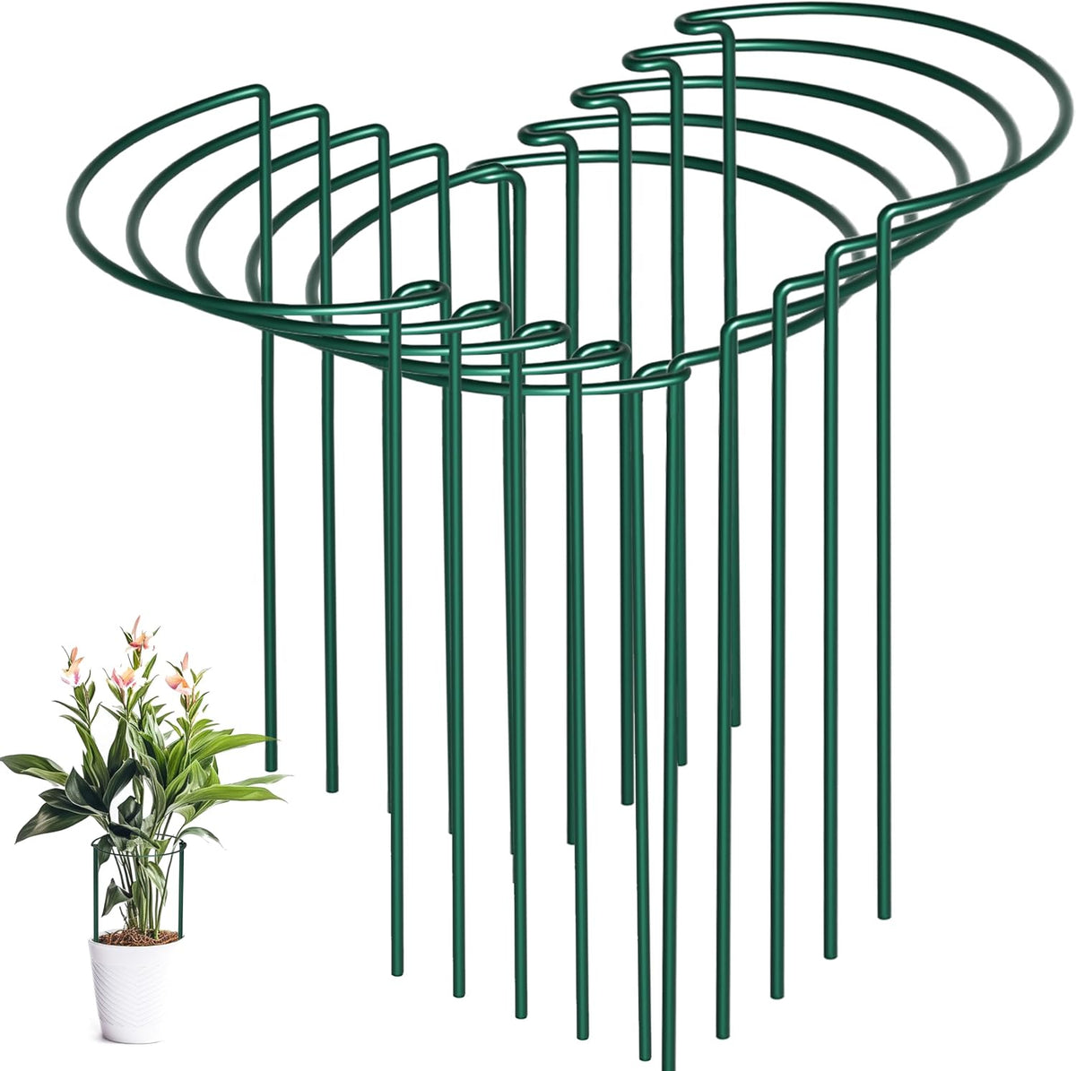 Luster Leaf Link-Ups Grow Through Grid, 20” Round With 30” Legs Plant Support, Green