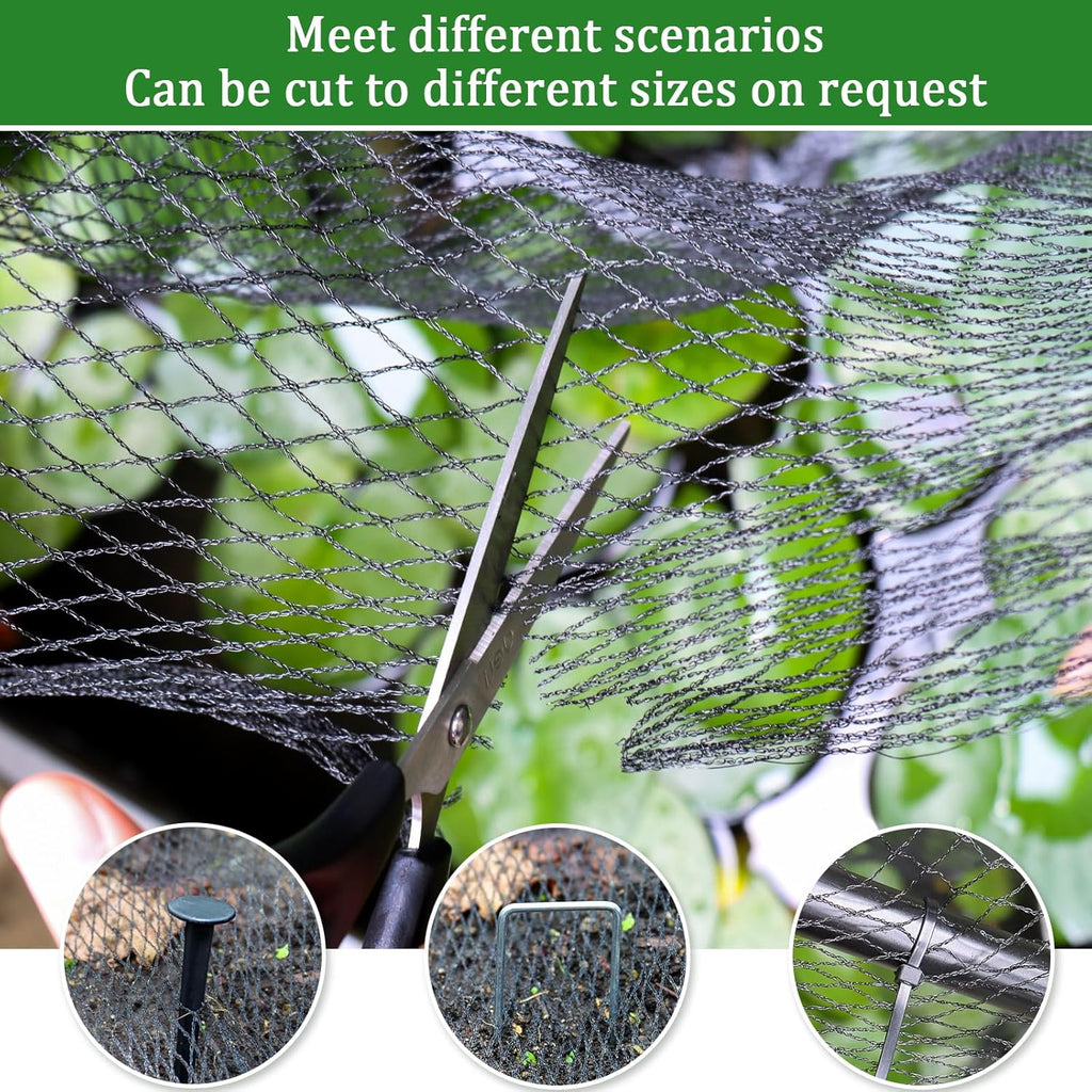 8 X 100 Ft Garden Netting, 5/8in Mesh Heavy Duty Bird Netting for Vegetable, Fruit Trees, Blueberry Bush Protection