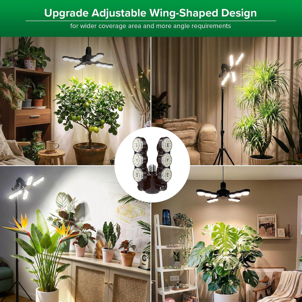 SANSI Grow Light for Indoor Large Plants, 80W High PPFD Dimmable, E26 Base | 4000K Full Spectrum, PPFD 720.9, Remote