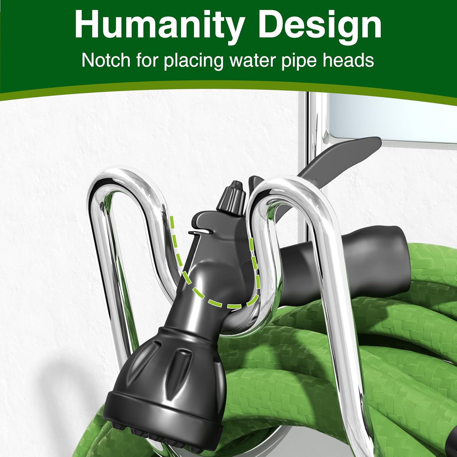 Stainless Steel Garden Hose Holder - Silver SS304 Water Hose Holder - Wall Mounted Hose Hanger Heavy Duty for Water