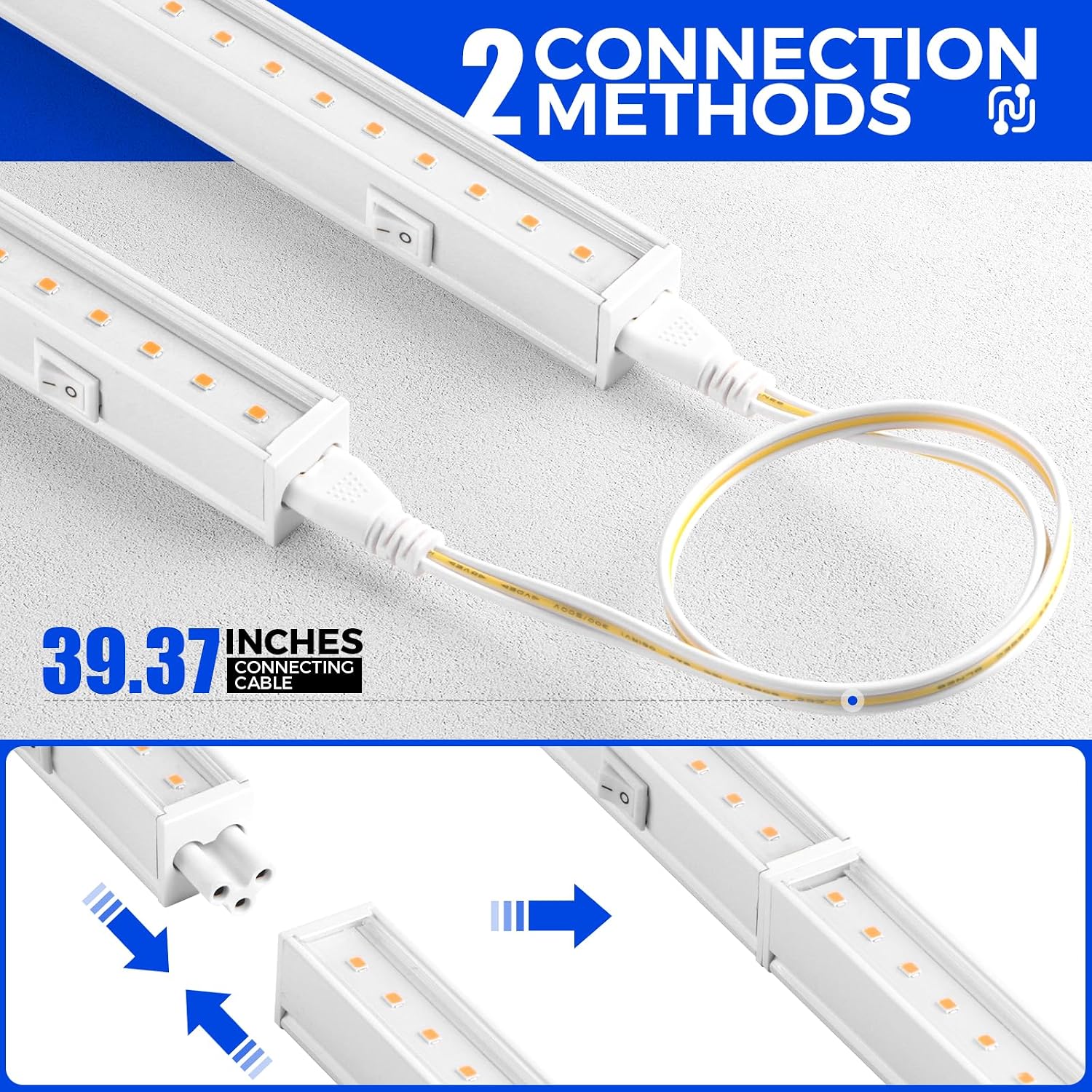 Barrina T5 LED Grow Light, 3FT 128W (8 x 16W), Pinkish White, 8 Packs | Full Spectrum, Linkable Plant Light, 3 Mounting
