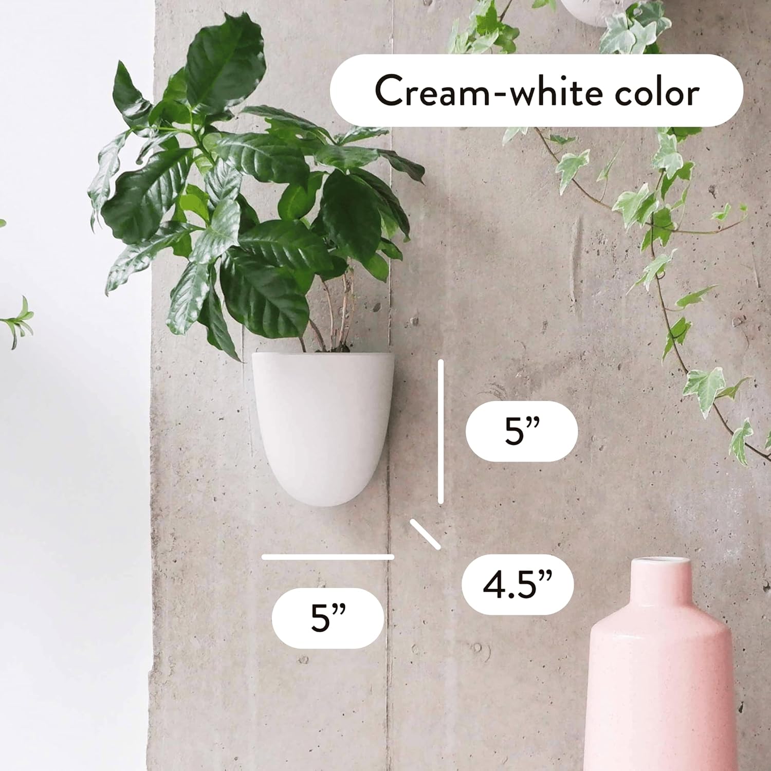 Make Good PlantPod Luxe - Self-Watering Wall Planters (Set of 6) - Easy to Water and Install - Lightweight - Design