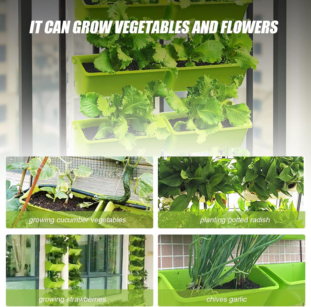 Vertical Garden Wall Planter, Wall Mounted Planter 4-Tier 8 Pockets Vertical Garden Wall Planter Raised Beds Hanging