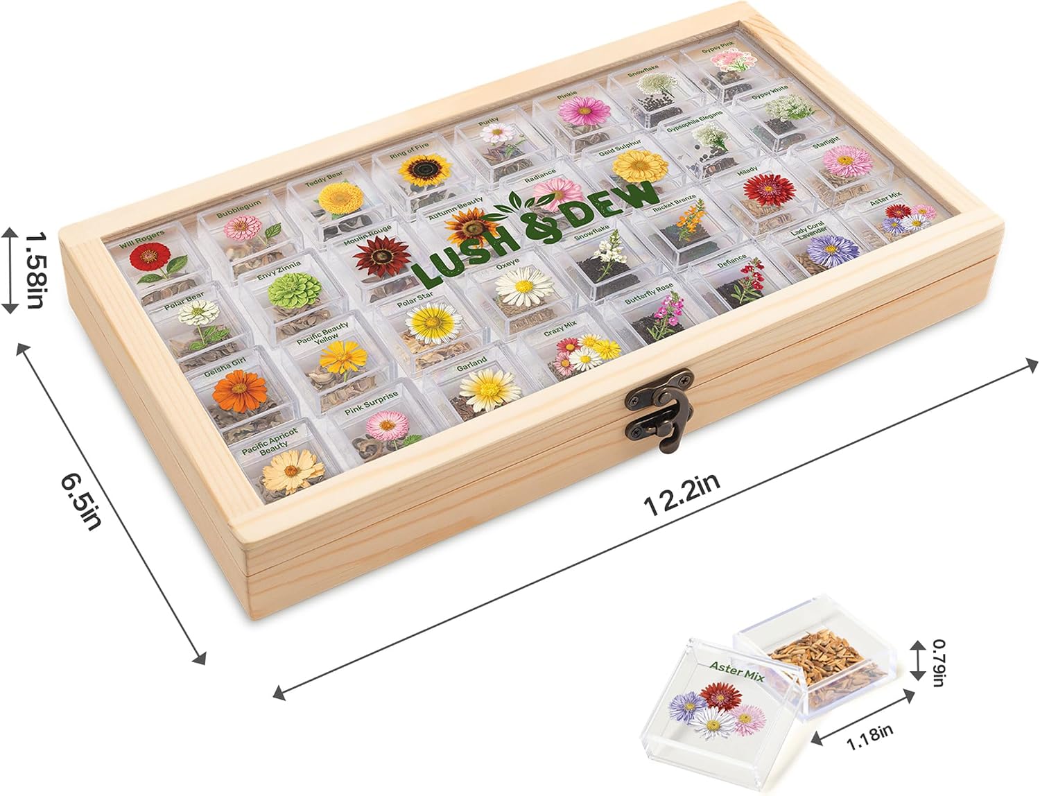 Lush&Dew Zodiac Garden Seed Bank Earth Sign, Gardening Gifts for Women Men | 12 Varieties USA-Sourced Non-GMO Heirloom