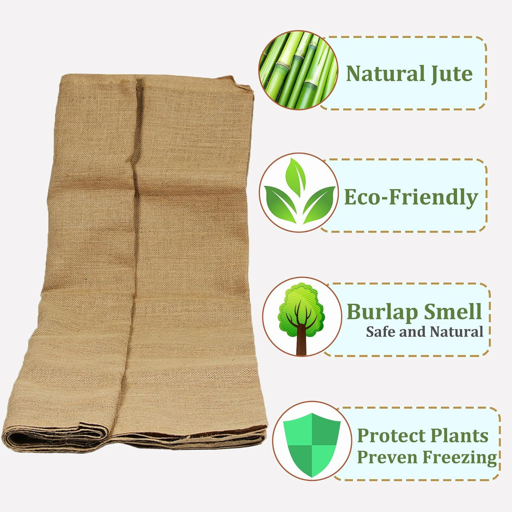 Sunnyglade 40"x30' Burlap Fabric Frost Cloth Plant Covers Freeze Protection | Winter Protection for Plants Burlap Roll