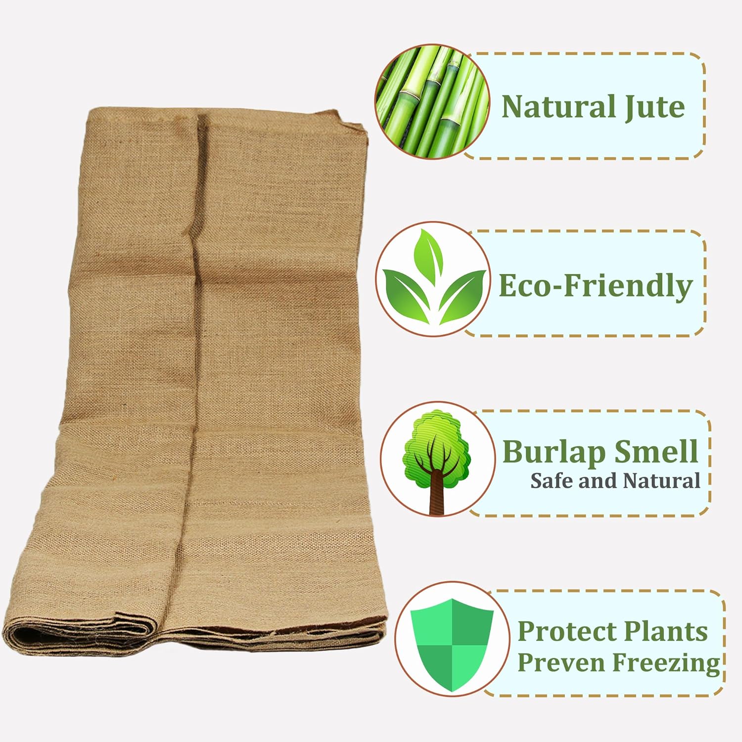 Sunnyglade 40"x30' Burlap Fabric Frost Cloth Plant Covers Freeze Protection | Winter Protection for Plants Burlap Roll