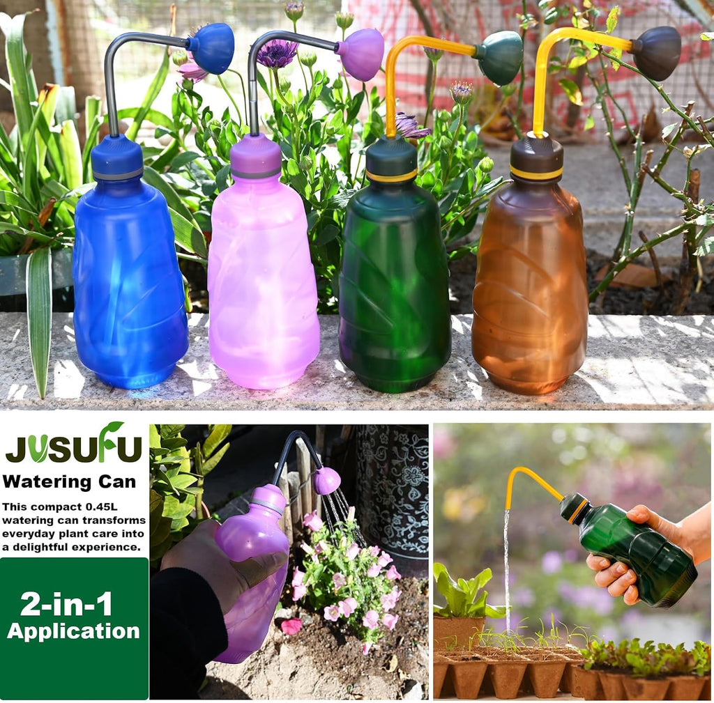 4 Pack Watering Can for Seedlings, 15oz/0.45L (Brown) | Small Watering Can For House Plant Garden Flower