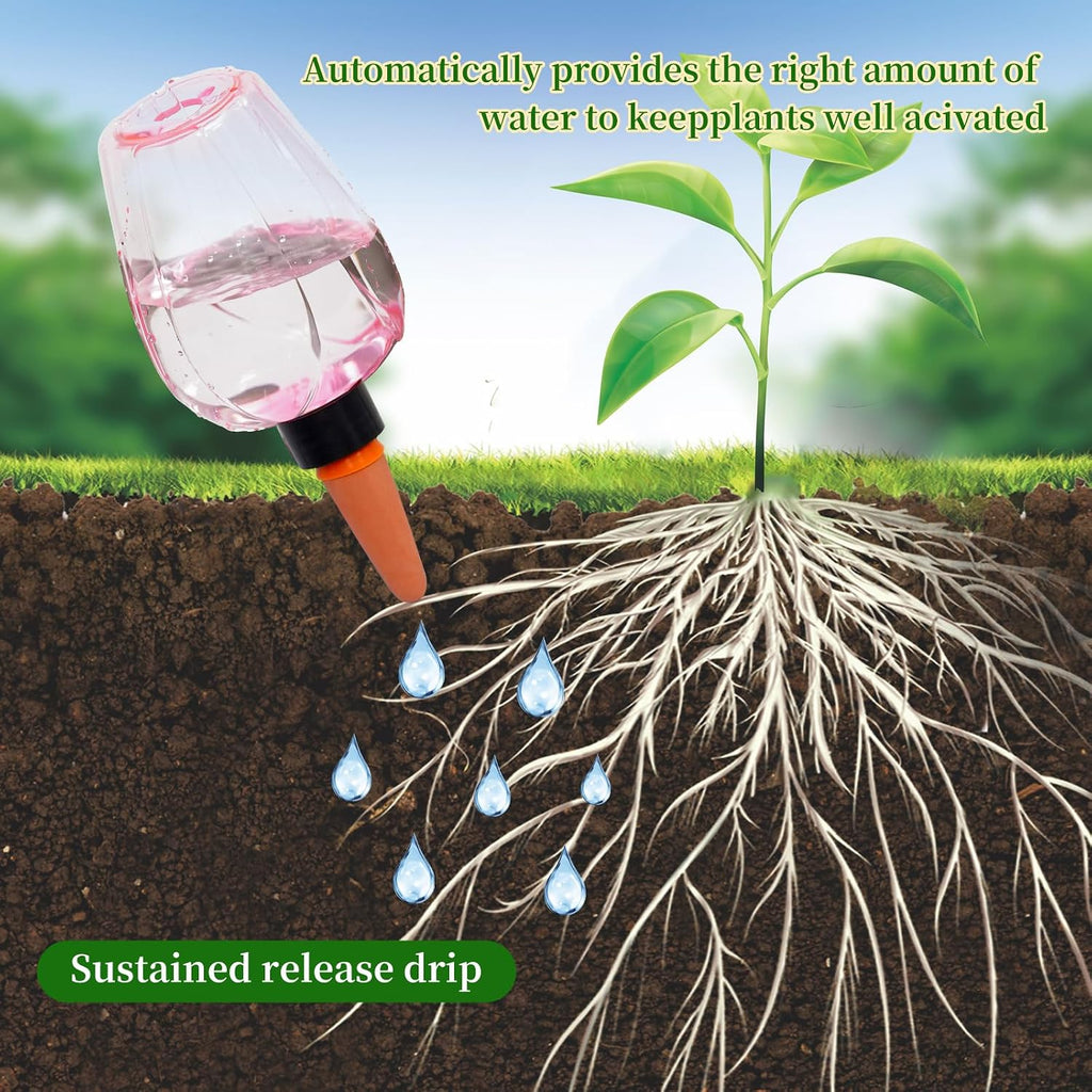 6pcs Plant Self Watering Globes, Plastic Water Bulbs Top Fill, 12.3 oz Plant Watering Devices System Slow Release
