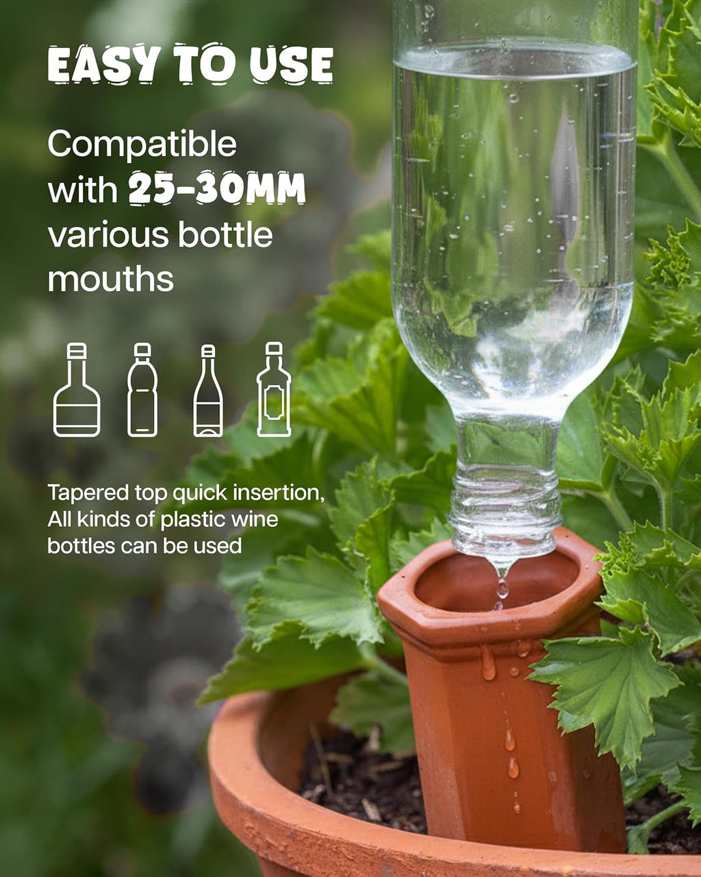Plant Watering Devices, Self Watering Spikes, Self Watering Planter Insert, Terracotta Watering Spikes, Plant Watering