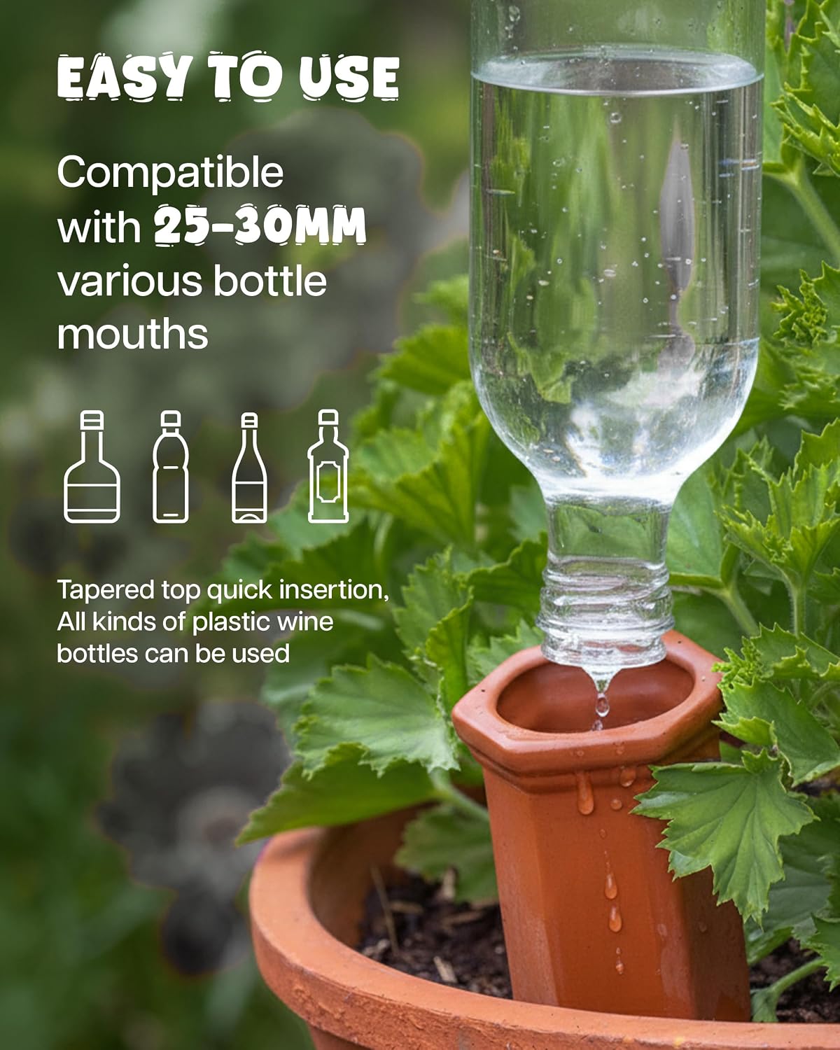 Plant Watering Devices, Self Watering Spikes, Self Watering Planter Insert, Terracotta Watering Spikes, Plant Watering