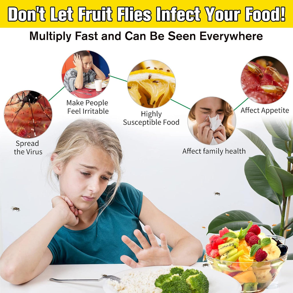 Fruit Fly Trap for Indoors, Effective Fruit Fly Catcher Gnat Killer | with Sticker, Gnat Traps for House Indoor with