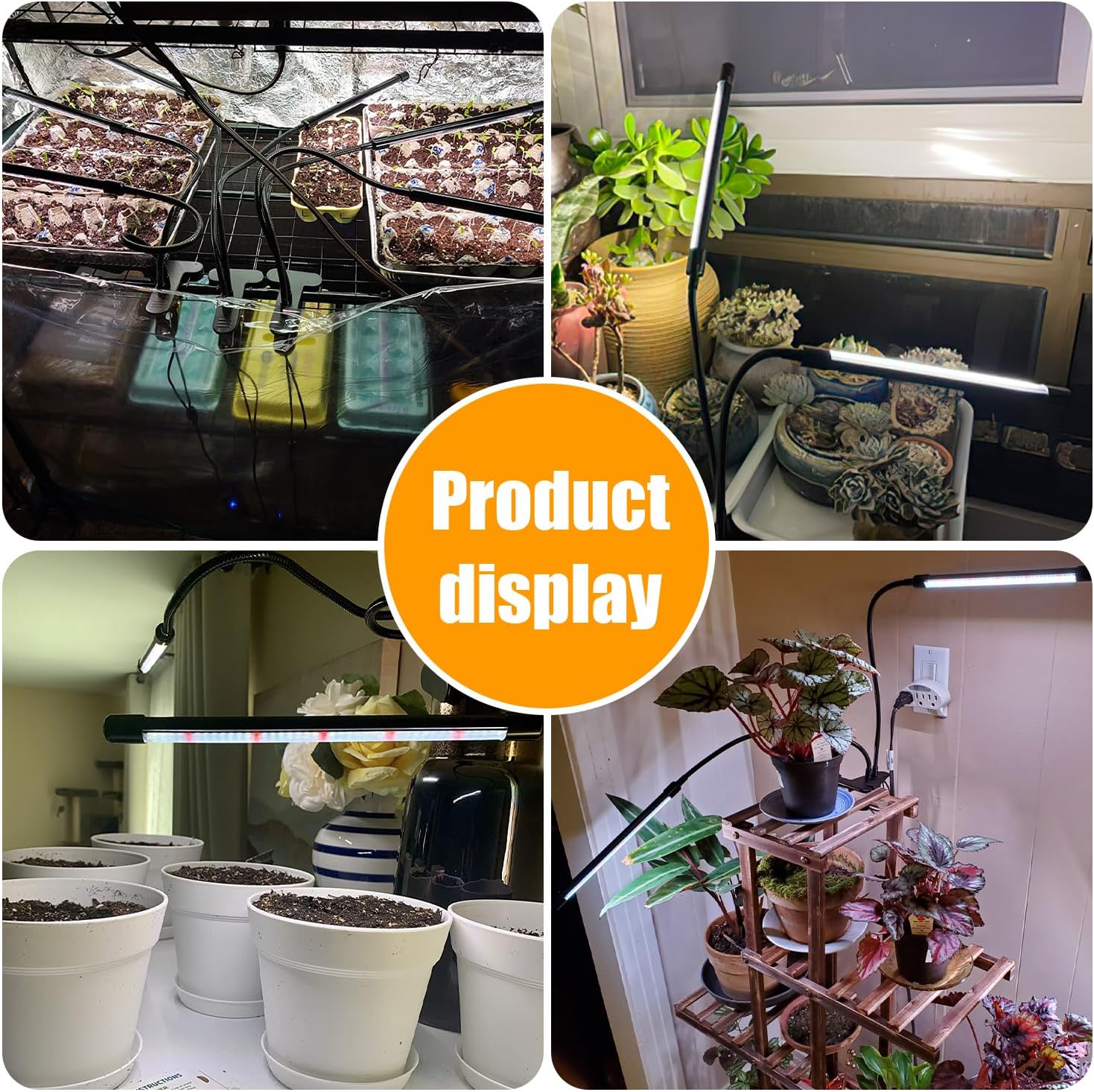 Black Grow Lights for Indoor Plants, 168 LEDs Clip Plant Lights, Full Spectrum LED Plant Growing Lamps with Flexible