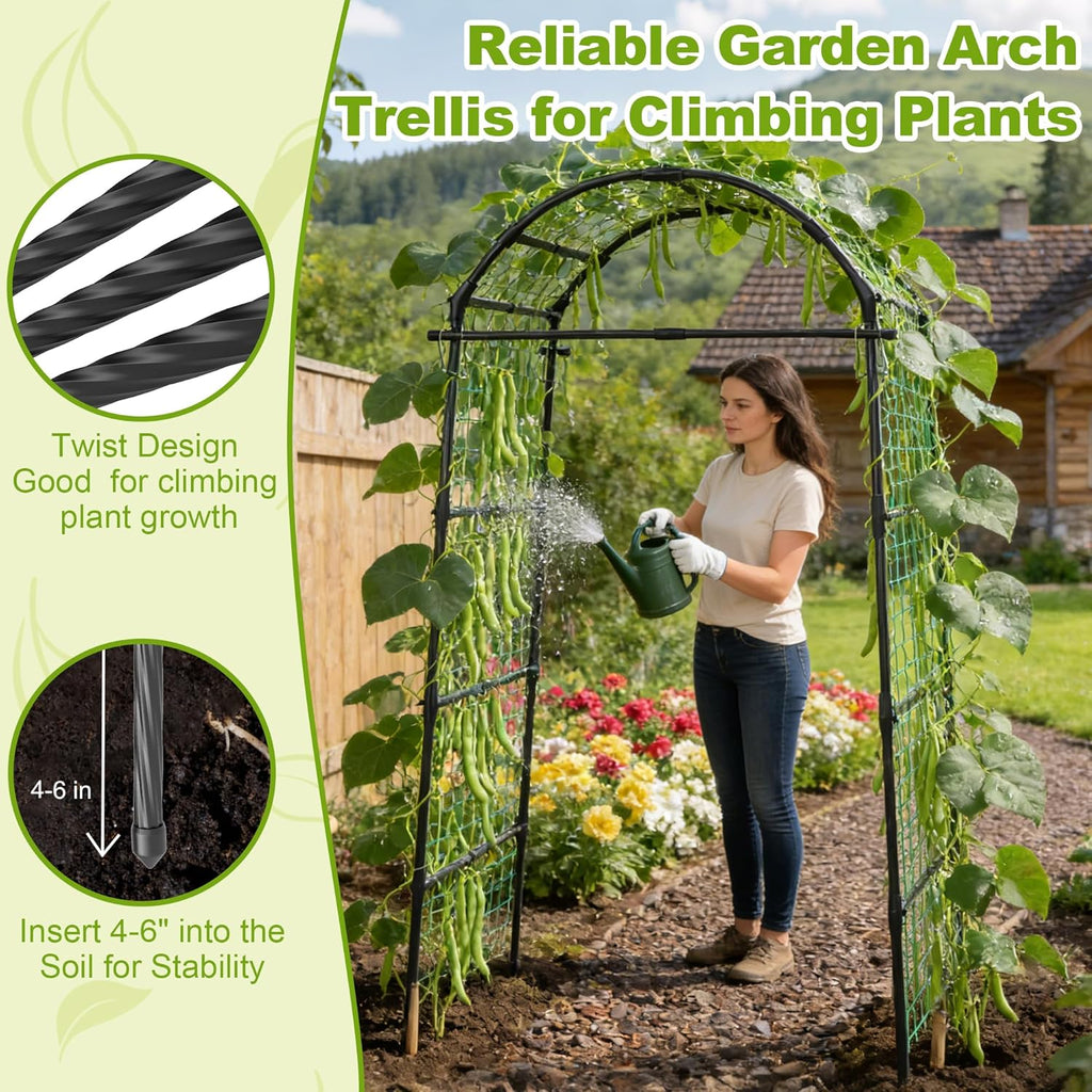 Miory Garden Arch Trellis for Climbing Plants Outdoor, 7ft Tall Plants Support Trellis for Climbing Vine Tomato
