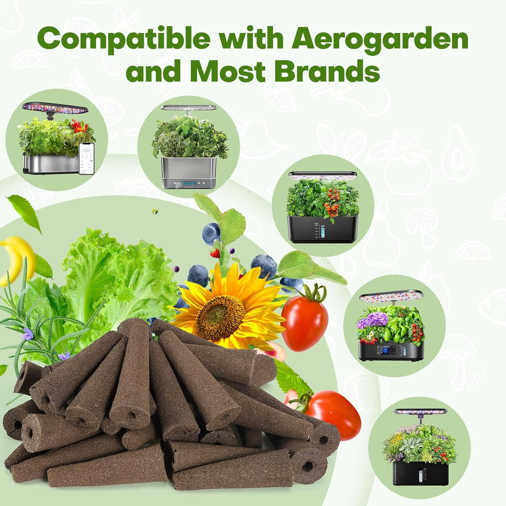 166PCS Hydroponic Pods Herb Kit: Grow Anything Kit With 600ml A&B Plant Food, 40 Grow Sponges, 40 Baskets, 40 Domes, 40