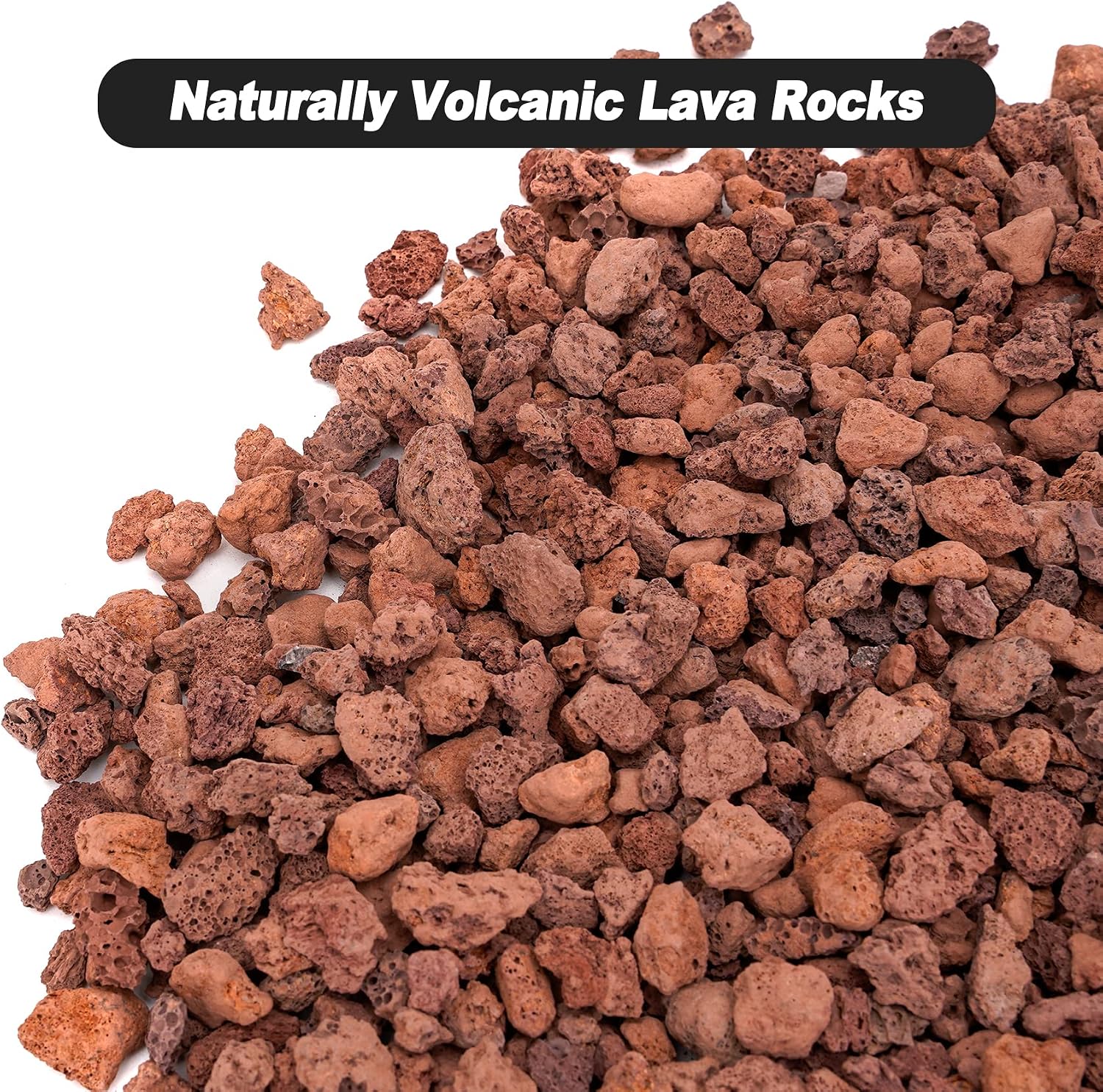 Skyflame 10LB Lava Rocks for Fire Pits, Fire Tables, Fireplaces | 1/10"-1/5" Natural Sizes, Red, Garden Landscaping