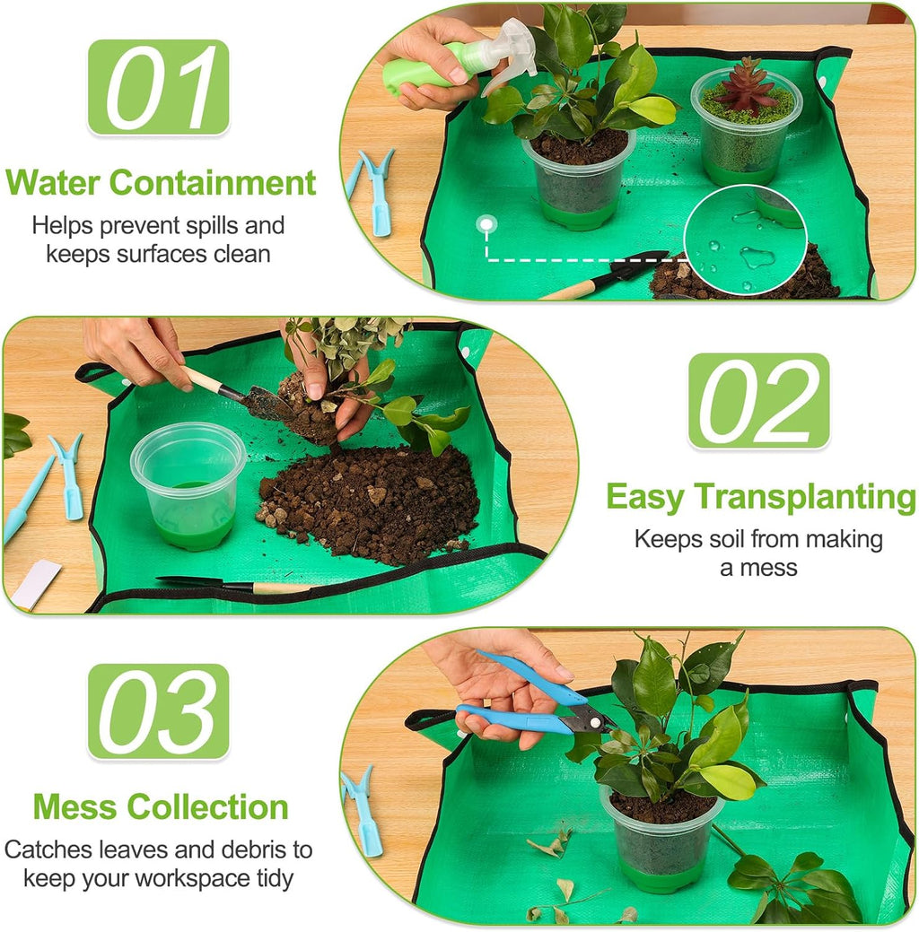 59Pcs Clear Nursery Pots Kits with Grow Light Includes 22 Pack 4'' Seed Starter Pots with Silicone Base & Lids, Clear