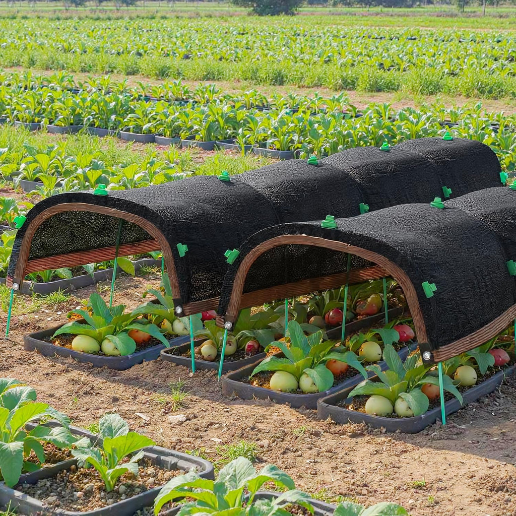 2026 Upgraded Garden Shade Cloth Kit 78.7"x59" Garden Shade Cloth for Plants Heat Protection with 5 Sets Garden Hoops