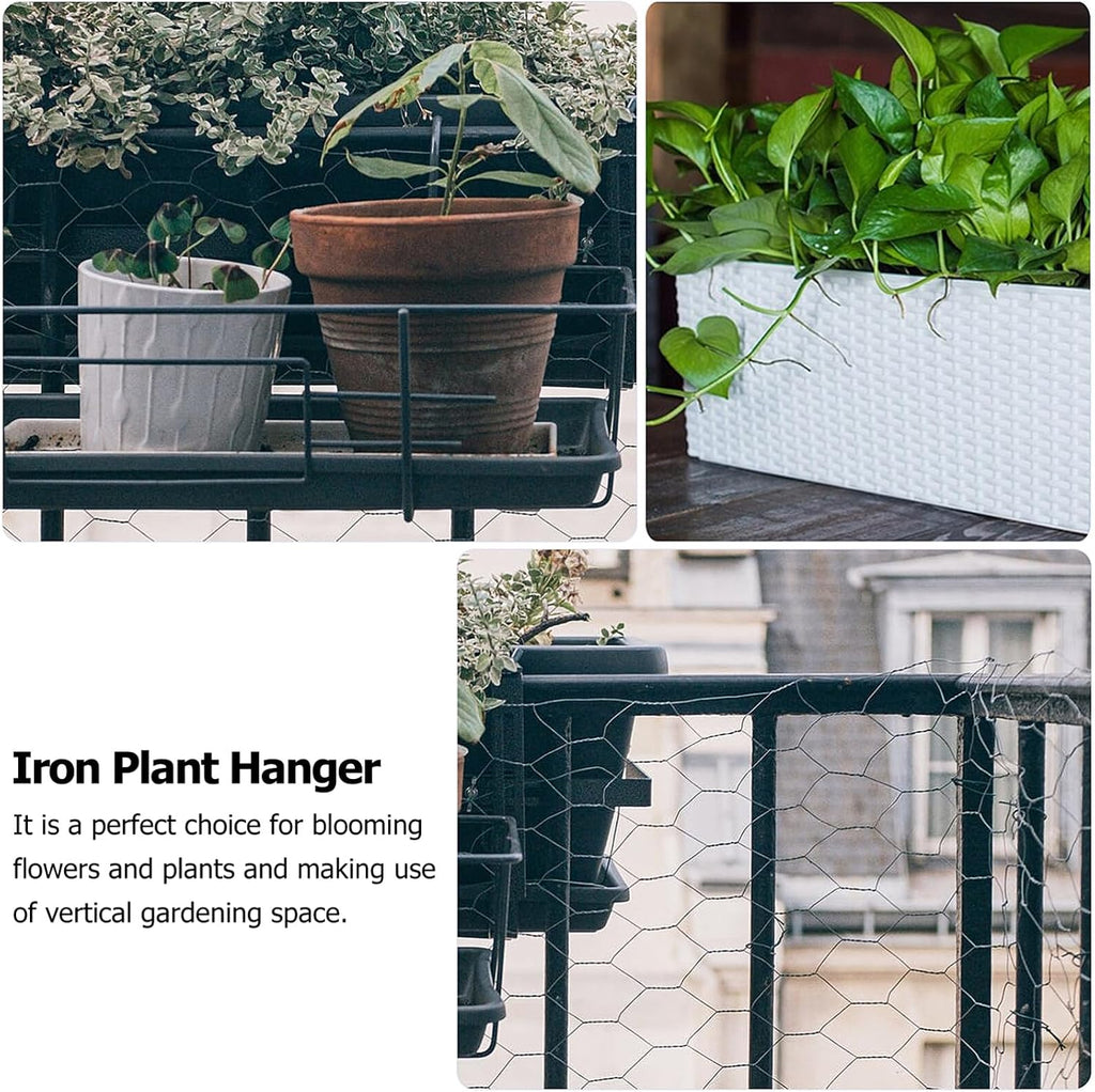 Kisangel Flower Pot Bracket Wall Planter Hook for Balcony Railing Adjustable Plant Hooks for Deck Boards Outdoor