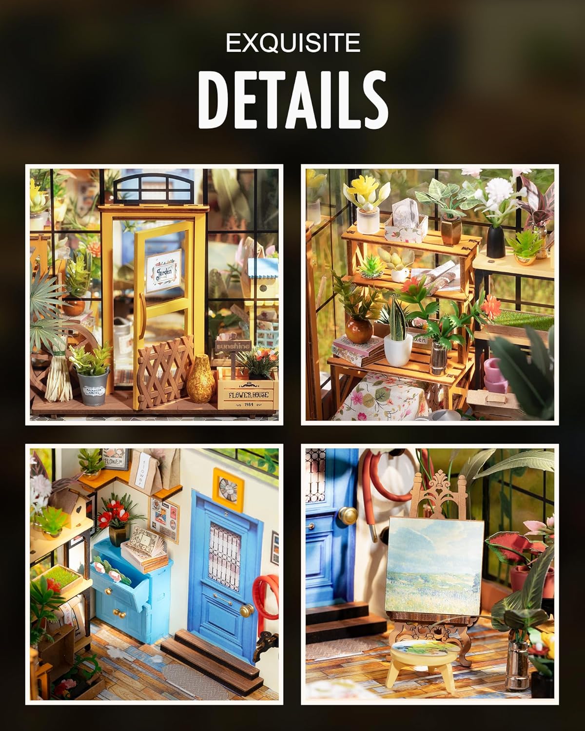 Rolife DIY Miniature Greenhouse Kits for Adults - Cathy's Flower House | Beginner-Friendly Diorama Kits Mayberry Street
