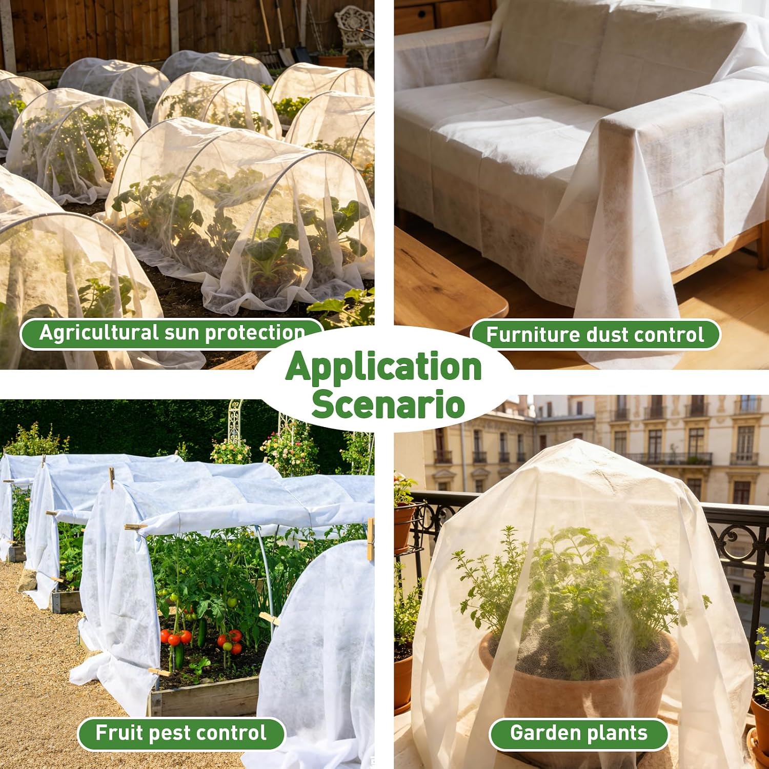 2 Pack Plant Covers Freeze Protection 10ft x 33ft Frost Cloth Plant Cover | Blanket for Outdoor Plants Winter or