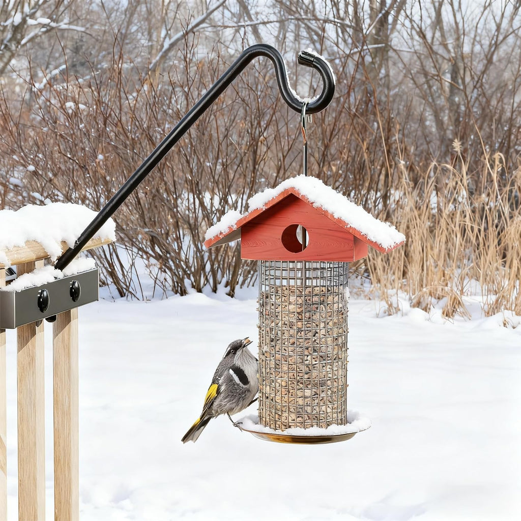 2 Pack 12Inch Deck Hook Deck Bird Feeder Hanger for Railing, 22lbs Capacity | for Hanging Bird Feeders, Suet Baskets