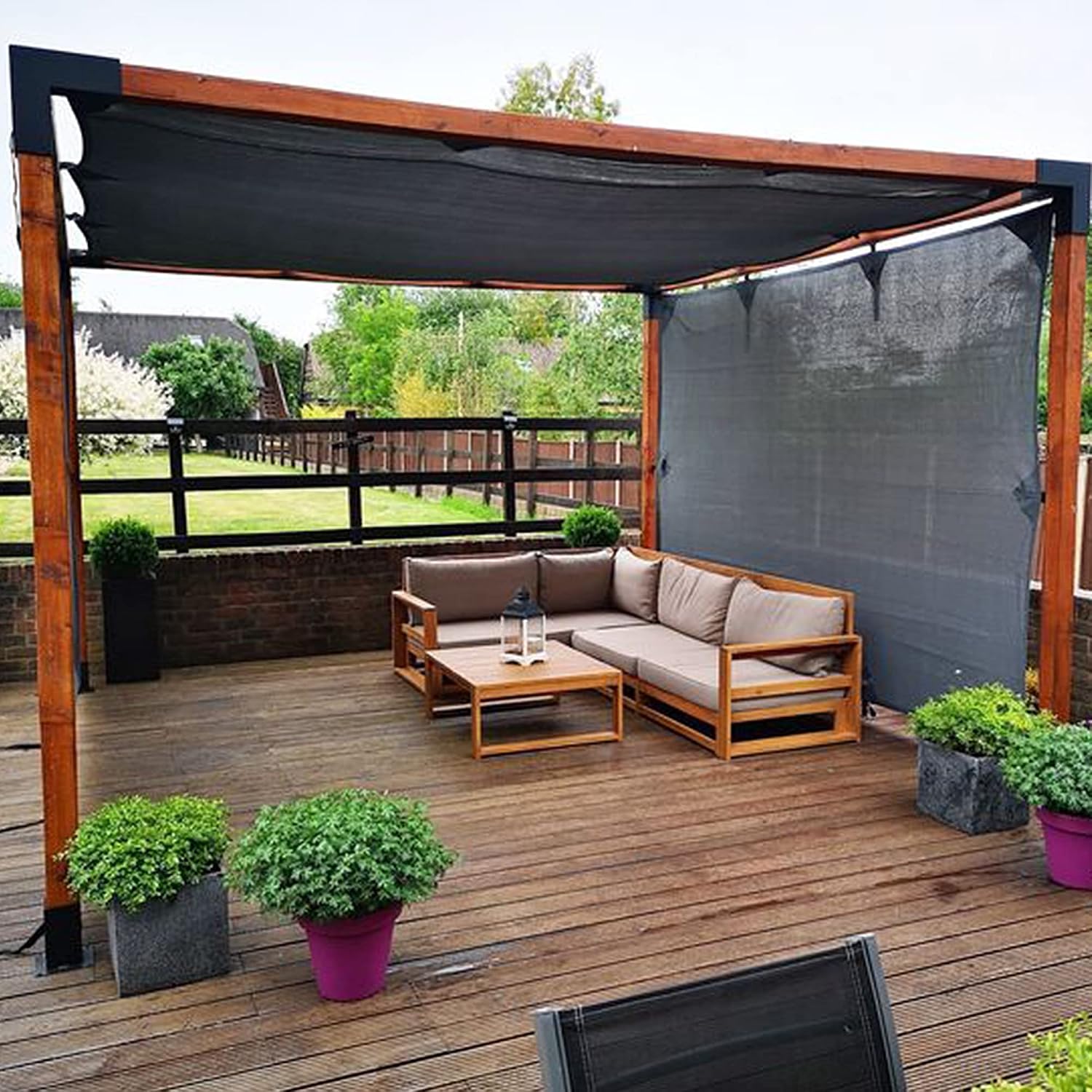 winemana 70% Black Shade Cloth, 20 x 30 FT Durable Mesh Tarp with Grommets, Resistant Garden Sun Shade Netting with