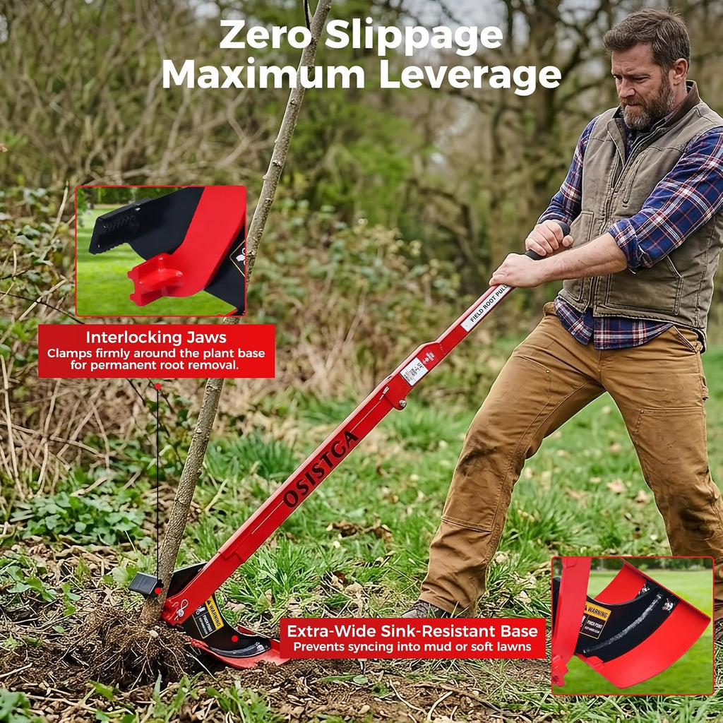 Tree Puller & Sapling Puller Tool, Heavy Duty Root Puller for 1/4" to 2" Woody Stems, High Leverage Manual Tree Root