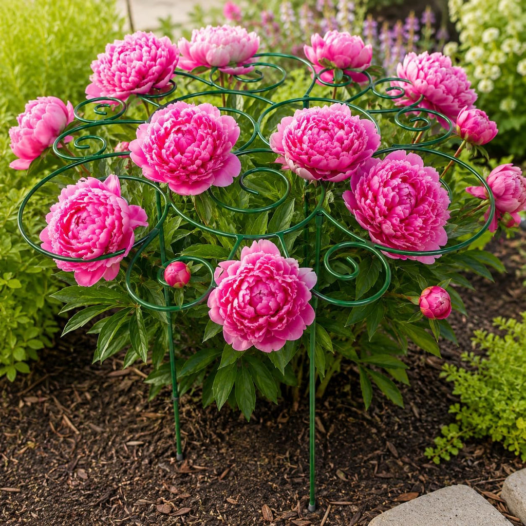 Peony Cage Stand, Garden Plant Support Stake, Peony Ring