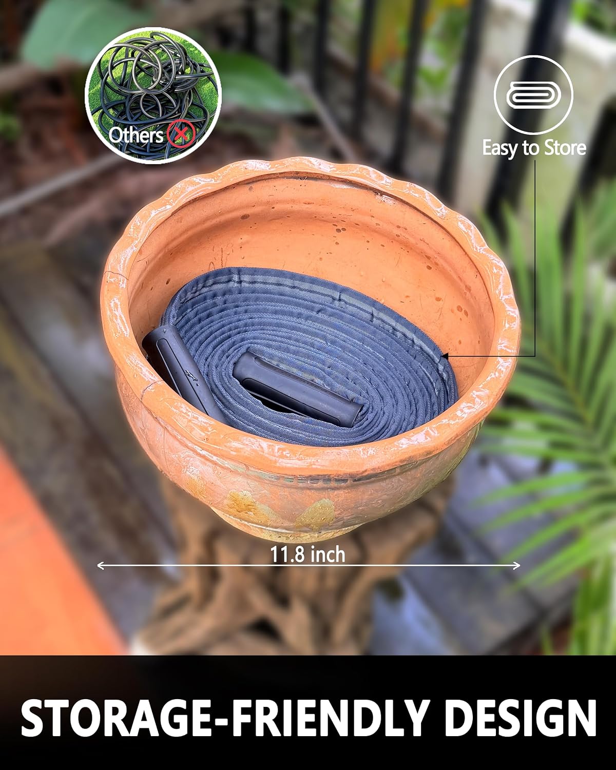 Flexible 100FT Garden Hose, Non-Expanding Lightweight Water Hose | 60% Lighter & Kink-Free, Burst-Resistant Up To