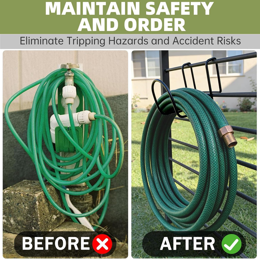 Garden Hose Holder - Heavy Duty Hose Hanger Wall Mounted Water Hose Holder | For retractable and flexible hoses, for