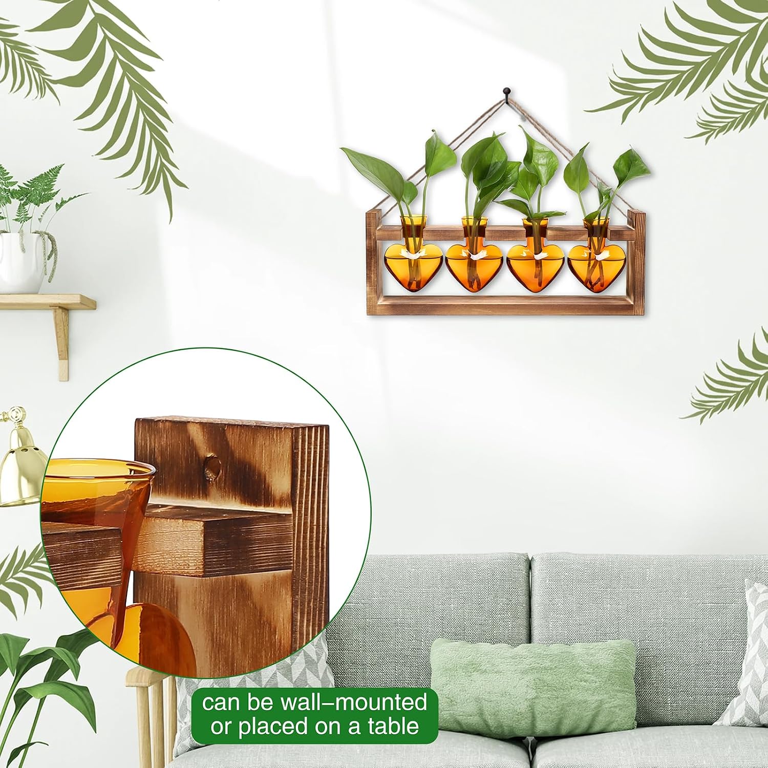 Plant Propagation Stations Heart Plant Terrarium Kit | Gift for Women Plant Lover Glass Vases