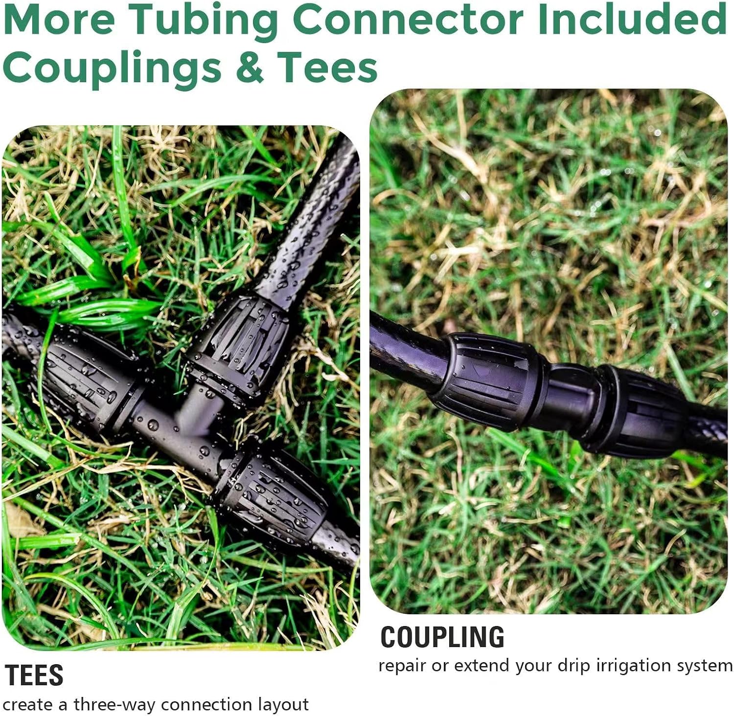 Maotong 40 FT 1/2 inch Drip Irrigation Tubing Main Line Hose Tube for Garden Irrigation System (Includes 1/2" Straight