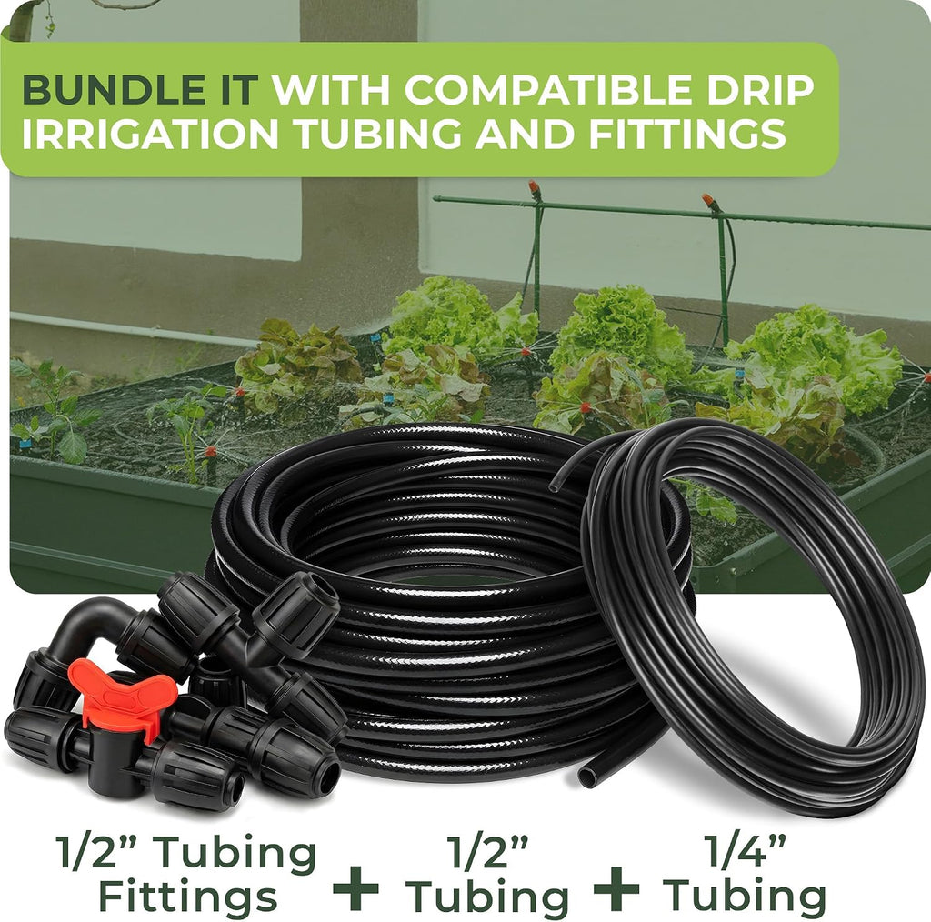 Drip Irrigation Parts - Set 18PCS 1/2 and 1/4 inch Fittings Kit for Quick Connect System - Leak Free Accessories