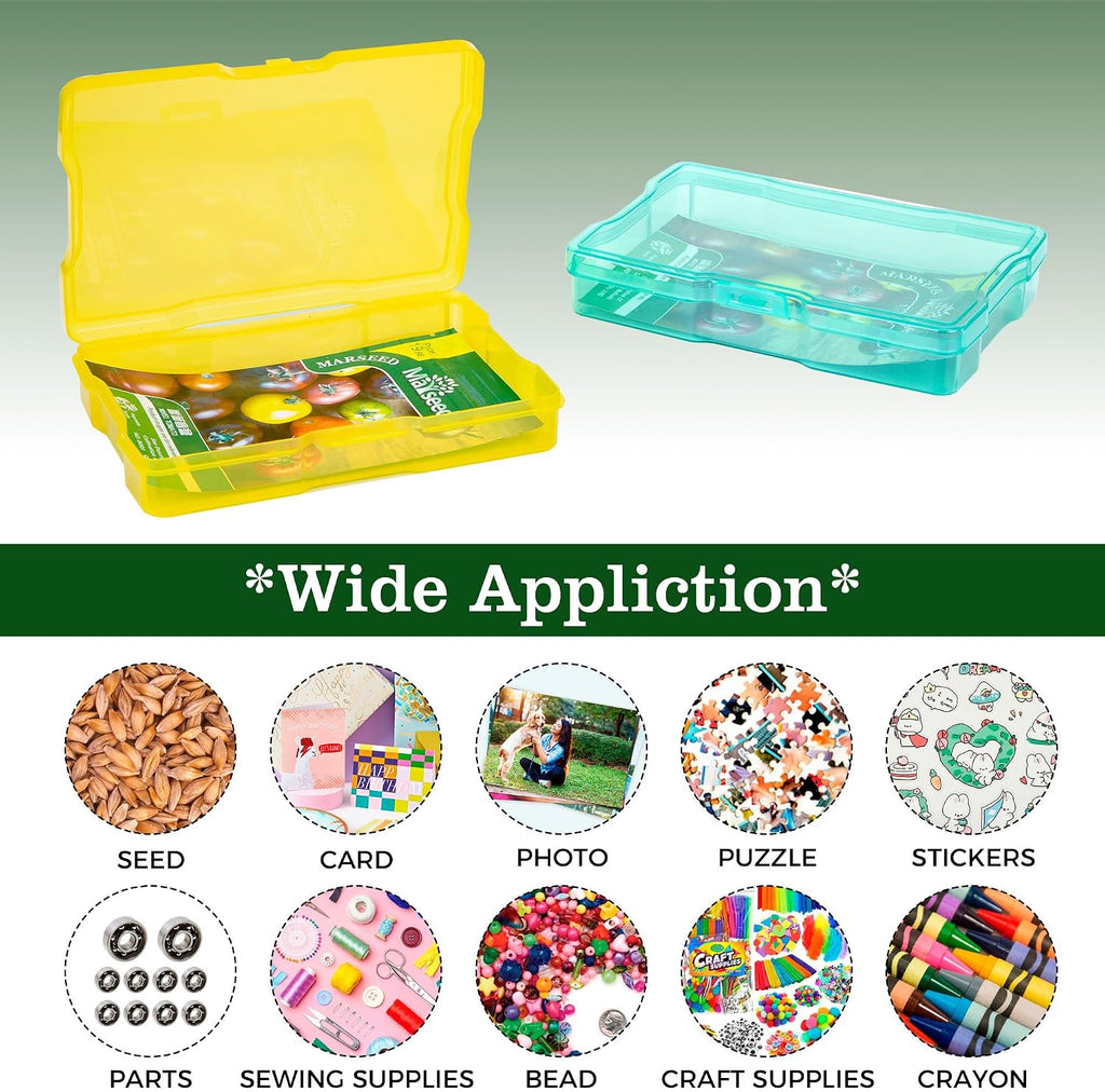 Dark Green Seed Packets Storage Organizer For Gargen Planting，16pcs 4×6 inch Colorful Seed Boxes With 16 pcs seed bags