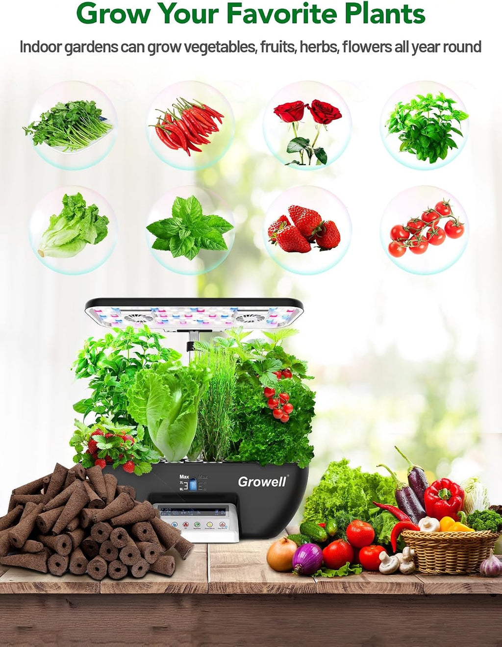 Growell 240 Pcs Hydroponic Pods Kit, 120 Grow Sponges & 120 Pod Labels | Faster Rooting, Hightly Breathable &