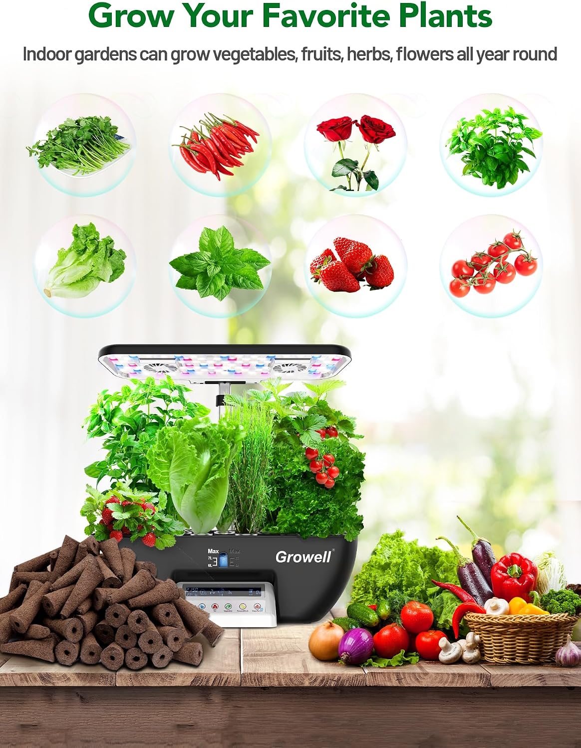 Growell 240 Pcs Hydroponic Pods Kit, 120 Grow Sponges & 120 Pod Labels | Faster Rooting, Hightly Breathable &