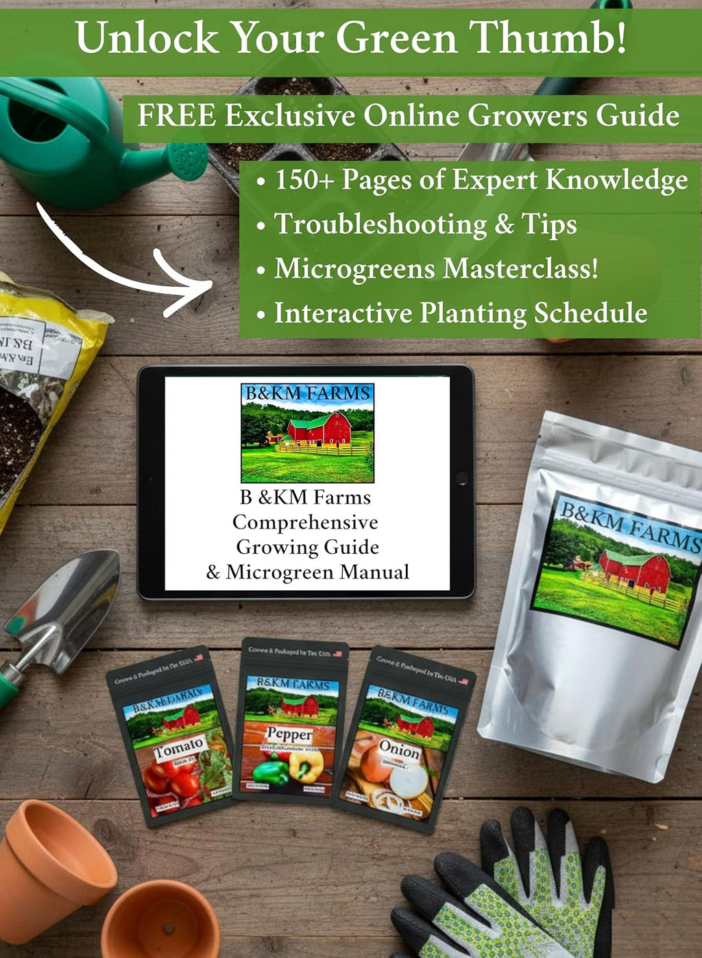 B&KM Farms Regional Garden Starter Kit – 37 Heirloom Varieties, 36,000+ Seeds – Non-GMO Vegetable & Herb Seeds for Deep